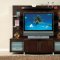 Walnut Finish Contemporary Wall Entertainment Unit