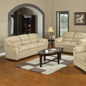 Beige Microfiber Modern Sofa & Loveseat Set w/Options