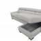 Sacha Sectional Sofa Bed in Light Grey Full Leather by VIG