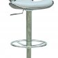 White & Chrome Finish Set of 2 Swivel Barstools w/Metal Footrest