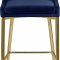 Karina Counter Stool 789 Set of 2 Navy Velvet Fabric - Meridian