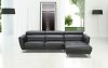 Trax Sectional Sofa by Beverly Hills in Black Full Leather