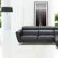 Trax Sectional Sofa by Beverly Hills in Black Full Leather