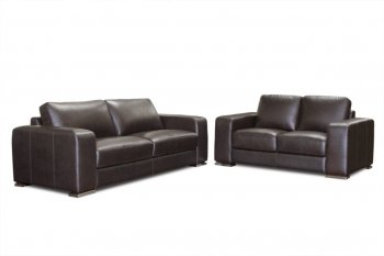 Deep Mocca Top Grain Leather Hudson Sofa & Loveseat Set [DSS-Hudsonslm-Mocca]