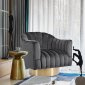 Farrah Accent Chair 520 in Grey Velvet Fabric by Meridian