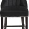 Oxford Counter Stool 722 Set of 2 Black Velvet Fabric - Meridian