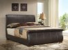 G2515 Upholstered Bed in Dark Brown Leatherette by Glory