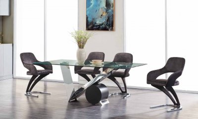 D987DT Dining Table by Global w/Optional D7012DC Black Chairs