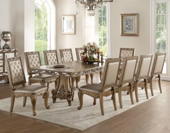 Orianne Dining Table 63790 in Antique Gold by Acme w/Options [AMDS-63790-Orianne]