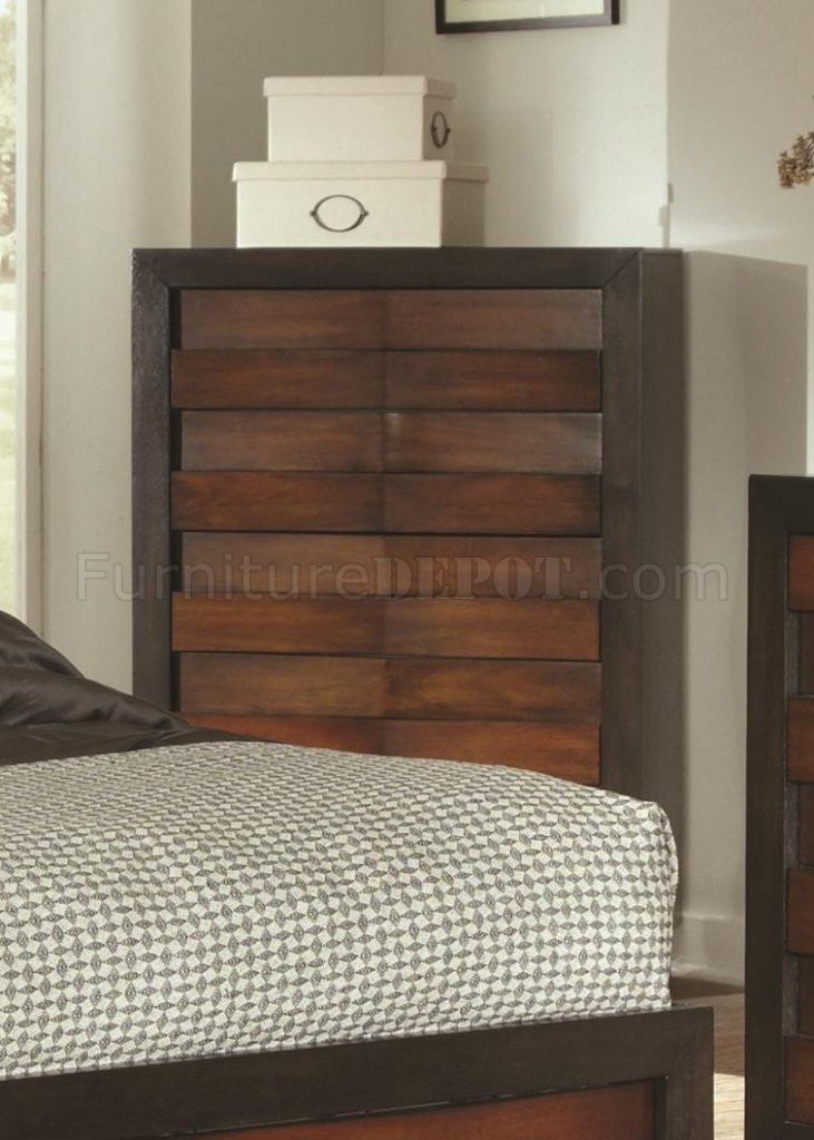 202911 Rolwing Bedroom By Coaster In Oak And Espresso Woptions