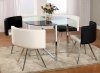 Two-Tone Checkered Glass Modern 5Pc Dining Set w/Metal Base