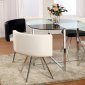 Two-Tone Checkered Glass Modern 5Pc Dining Set w/Metal Base