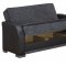 Oklahoma Sofa Bed in Grey Fabric & Black Vinyl w/Options