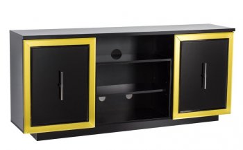 Sashi Media Console in Black w/Gold Accents [SFMATV-Sashi Black]