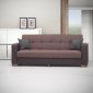 Lego Sofa Bed in Brown Microfiber by Rain w/Optional Items