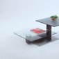 2507 Cocktail Table by Chintaly w/Grey Glass Swivel Top