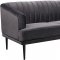 Rory Sofa 689 in Grey Velvet Fabric by Meridian w/Options