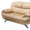 405 Loveseat & 2 Chairs Set in Beige & Brown Leather by ESF