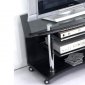 Black Finish Wooden Base Contemporary TV Stand