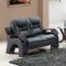 9026 Sofa in Black Faux Leather w/Options