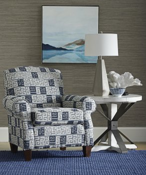 Marie Accent Chair in Samburu Denim Fabric by Klaussner [SFKRAC-Marie Denim]