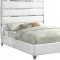 Zuma Upholstered Bed in White Velvet Fabric by Meridian