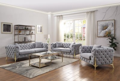 Jelanea Sofa LV01406 Gray Velvet by Acme w/Options