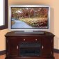 Dark Cherry Finish Contemporary Tv Stand With Cabinets