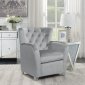 904094 Set of 2 Accent Chairs in Grey Velvet by Coaster