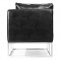 Black Bycast Leather Contemporary Bench with Metal Base