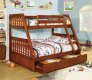 CM-BK605A Canberra Twin/Full Bunk Bed in Oak