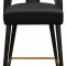 Akoya Counter Stool 795 Set of 2 Black Velvet Fabric - Meridian