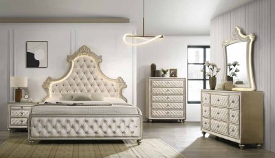 Lucienne Bedroom BD02335Q in Beige Velvet by Acme w/Options