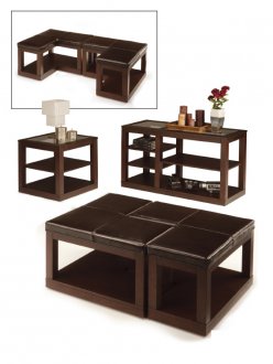 Espresso Finish Modern Occasional Table w/Options