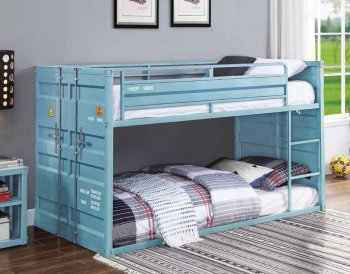 Cargo Twin/Twin Bunk Bed 37810 in Aqua by Acme [AMKB-37810 Cargo]