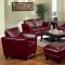 Red Bycast Leather Elegant Contemporary Living Room