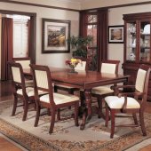 Cherry Finish Formal Dining Furniture W/Double Pedestal Base