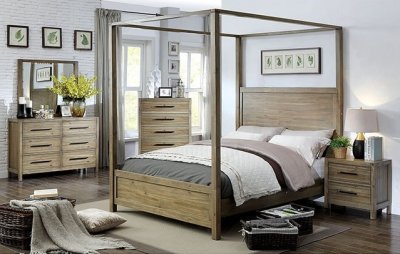 Garland Bedroom w/Canopy CM7355 in Light Oak w/Options