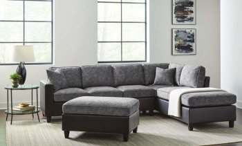 Vinny Sectional Sofa 552040 in Pewter & Black w/Options [CRSS-552040 Vinny]