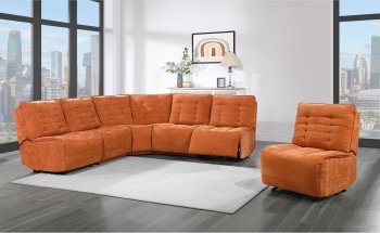 U6066 Modular Power Motion Sectional Sofa in Rust by Global [GFSS-U6066 Rust]