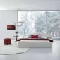 White Leatherette Elegant Modern Platform Bed