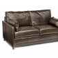 Softee Sofa Bed in Chocolate Leather Match w/ Full Sleeper