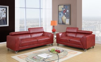 U8210 Sofa in Red PU by Global w/Options [GFS-U8210-R]