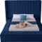 Kiki Upholstered Bed in Navy Velvet Fabric by Meridian