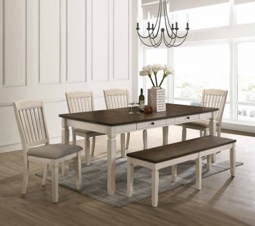 Fedele Dining Room 5Pc Set 77190 in Oak & Cream by Acme