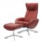 Maya Chair & Ottoman in Red Leather by J&M Furniture