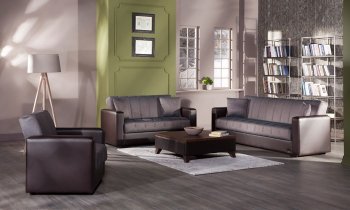 Sidney Bolzoni Brown Sofa Bed & Loveseat Set by Mondi [IKSB-Sidney Bolzoni Brown]