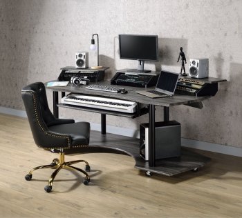 Eleazar Music Desk 92895 in Black Oak by Acme w/Optional Chair [AMOD-92895 Eleazar]