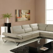 Bianca Sectional Sofa in Beige Leather by At Home USA