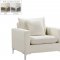 Naomi Sofa 633 in Cream Velvet Fabric by Meridian w/Options